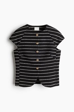 بادی مشکی زنانه یقه دکمه دار H&M - کد 925039340