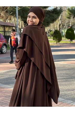 کلاه و ابایا قهوه ای زنانه بافتنی SOFT - کد 901628656