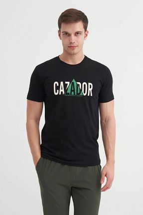 تیشرت مشکی مردانه رگولار Cazador - کد 899359519
