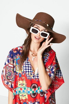 کلاه قهوه ای زنانه حصیر C&CITY - کد 690487023