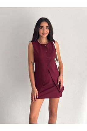 ست بالاتنه و پائین تنه زرشکی زنانه بافتنی diaves - کد 924459652