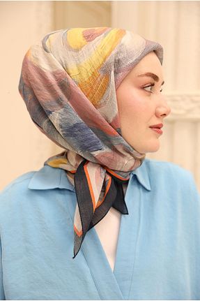 روسری سرمه ای 90 x 90 Silk Home - کد 924532256