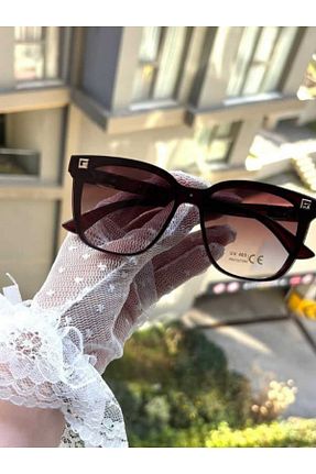عینک آفتابی قهوه ای زنانه 46 LShop - کد 924467912