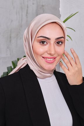 روسری بژ ساتن Golden Rose - کد 924486648