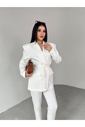 ست بالاتنه و پائین تنه سفید زنانه بافتنی Cappmoda - کد 924487134