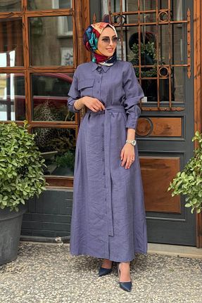 لباس حجاب بنفش زنانه رگولار Nurcan Çetin - کد 925069181
