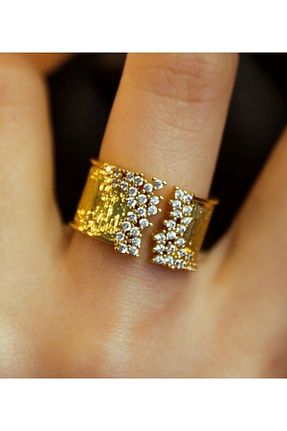 انگشتر استیل (فولاد) طلائی زنانه روکش طلا reyselstyle - کد 738843234