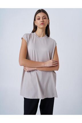 تونیک حجاب بژ بافتنی Kayra - کد 924503085