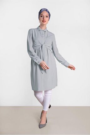 تونیک حجاب طوسی زنانه پلی استر Alvina - کد 872833643