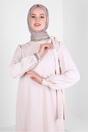 تونیک حجاب بژ زنانه پلی استر Alvina - کد 805942500