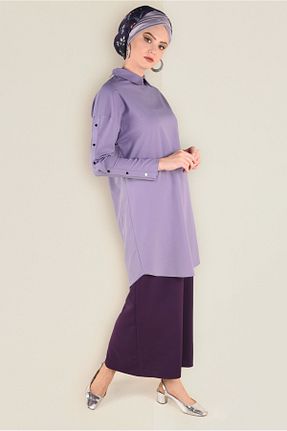 تونیک حجاب بنفش زنانه پلی استر Alvina - کد 874940254
