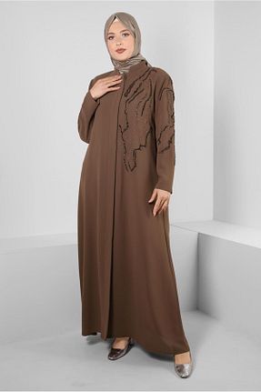 مانتو بلند حجاب قهوه ای زنانه Alvina - کد 805630581