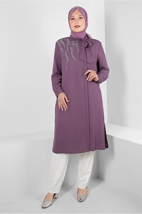 تونیک حجاب بنفش زنانه پلی استر Alvina - کد 799159343