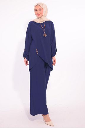 ست بالاتنه و پائین تنه حجاب سرمه ای زنانه رگولار TRENDTESETTÜR - کد 924505384