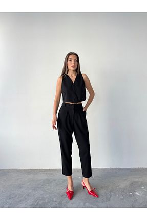 ست بالاتنه و پائین تنه مشکی زنانه بافتنی Somut istanbul - کد 924507358