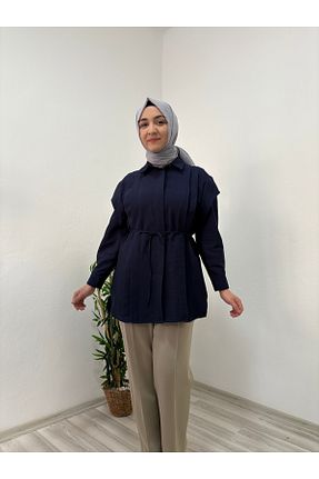 پیراهن حجاب سرمه ای زنانه Relaxed Marjita - کد 924507411