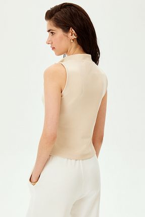 بلوز بژ زنانه ساده Allyco - کد 923386114
