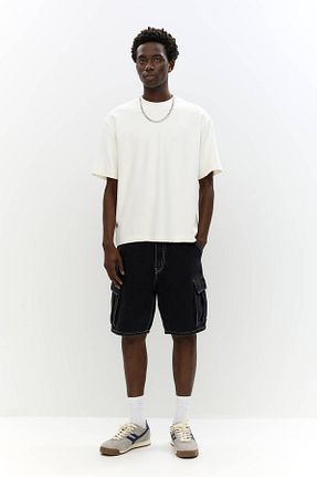 شلوارک و برمودا مشکی مردانه پنبه ای Pull & Bear - کد 924520349