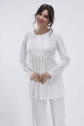 ست لباس راحتی بارداری نباتی زنانه مخلوط ویسکون Nehirsel - کد 449015964