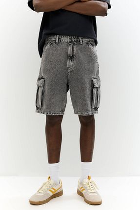 شلوارک و برمودا طوسی مردانه پنبه ای Pull & Bear - کد 924520230