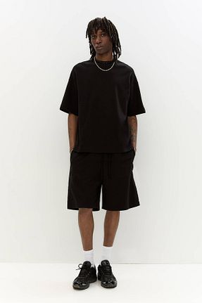شلوارک و برمودا مشکی مردانه پنبه ای Pull & Bear - کد 924536422