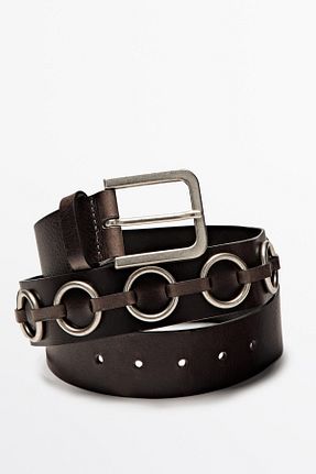 کمربند قهوه ای زنانه چرم خالص Massimo Dutti - کد 924527901