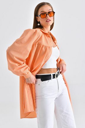 تونیک نارنجی زنانه بافتنی Saade - کد 735873471