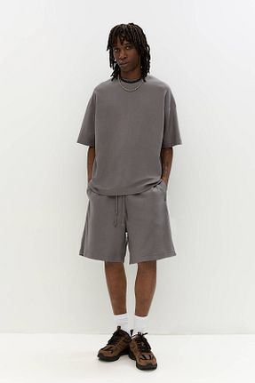 شلوارک و برمودا طوسی مردانه پنبه ای Pull & Bear - کد 924532631