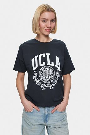 تیشرت طوسی زنانه رگولار Ucla - کد 924540620