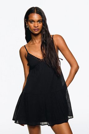 لباس مشکی زنانه بافتنی Bershka - کد 924544521