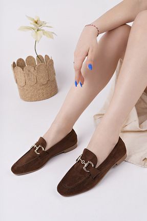 کفش لوفر قهوه ای زنانه چرم خالص Muggo - کد 924538060