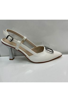 کفش پاشنه بلند کلاسیک سفید زنانه چرم لاکی Mimoza - کد 924554593