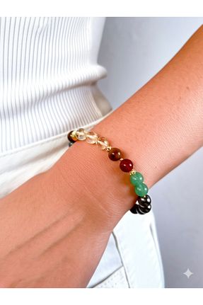 دستبند استیل (فولاد) زرد زنانه سنگ byhulyacollections - کد 727749985