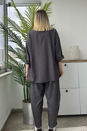 ست بالاتنه و پائین تنه طوسی زنانه بافتنی KUBOS MODA - کد 924556295
