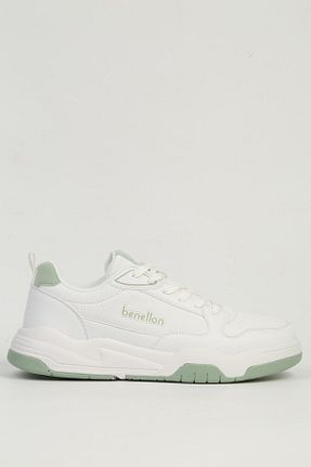 کفش اسنیکر سفید مردانه بند دار Benetton - کد 924558574