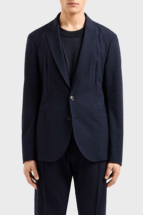 کت بلیزر سرمه ای مردانه مخلوط پلی استر Emporio Armani - کد 925237682