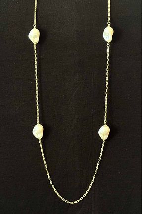 گردنبند جواهر طلائی زنانه مروارید Nevin Kaya Moda - کد 924618850