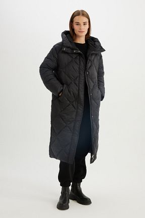 کاپشن مشکی زنانه رگولار Defacto - کد 871299646