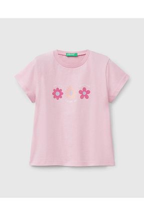 تیشرت صورتی بچه گانه رگولار United Colors of Benetton - کد 902805165