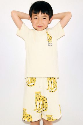 تیشرت زرد بچه گانه یقه بند دار H&M - کد 925293951