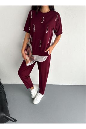 ست کرمکن اسپرت زرشکی زنانه مخلوط پلی استر sportiness - کد 925296879