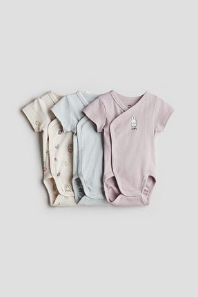 بادی بنفش بچه گانه یقه دوچرخه H&M - کد 924657826