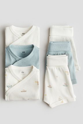 بادی فیروزه ای بچه گانه یقه هفت H&M - کد 925293752