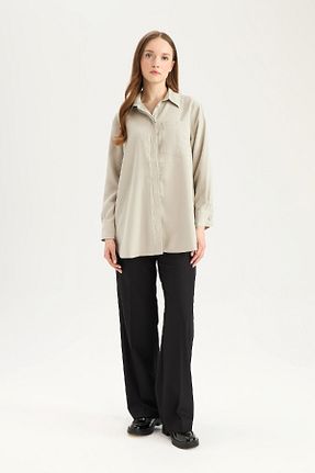 تونیک حجاب خاکی زنانه بافتنی Defacto - کد 895945497