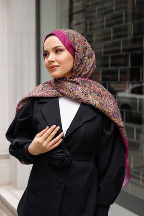 شال بنفش زنانه پنبه پلی استر QASSA SHAL - کد 924664559