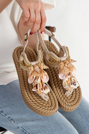 صندل نباتی زنانه پاشنه تخت HAYAT SHOES - کد 923632801
