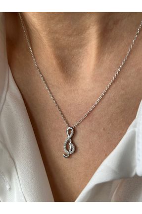 گردنبند نقره طوسی زنانه 925 عیار PETITE - کد 924673809