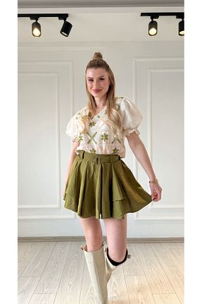 بلوز نباتی زنانه رگولار Store - کد 924682564