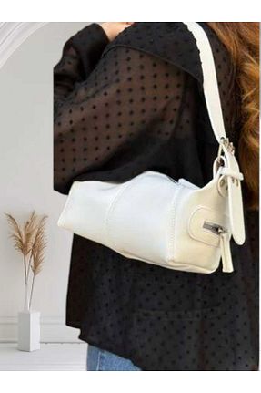 کیف دوشی سفید زنانه چرم مصنوعی La