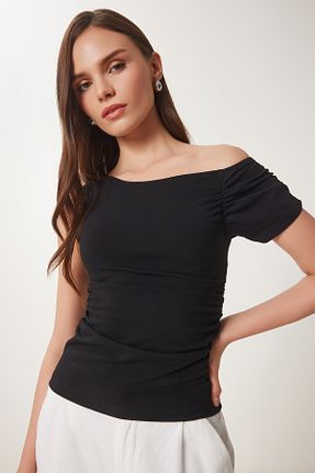 بلوز مشکی زنانه رگولار Happiness İstanbul - کد 924300522